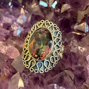 Mystic Topaz Shield Ring